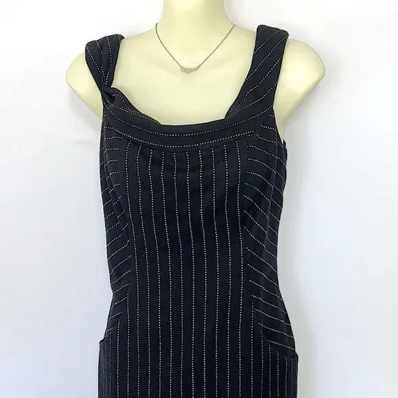 Milly Dress Sheath Cowl Neck Side Pockets Nwot Size 6 - Picture 2 of 8